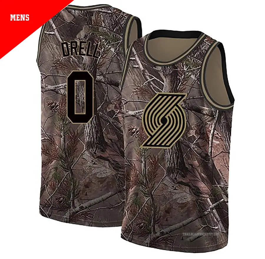 ＃0 Men's Henri Drell Portland Trail Blazers Camo Swingman Realtree Collection Jersey