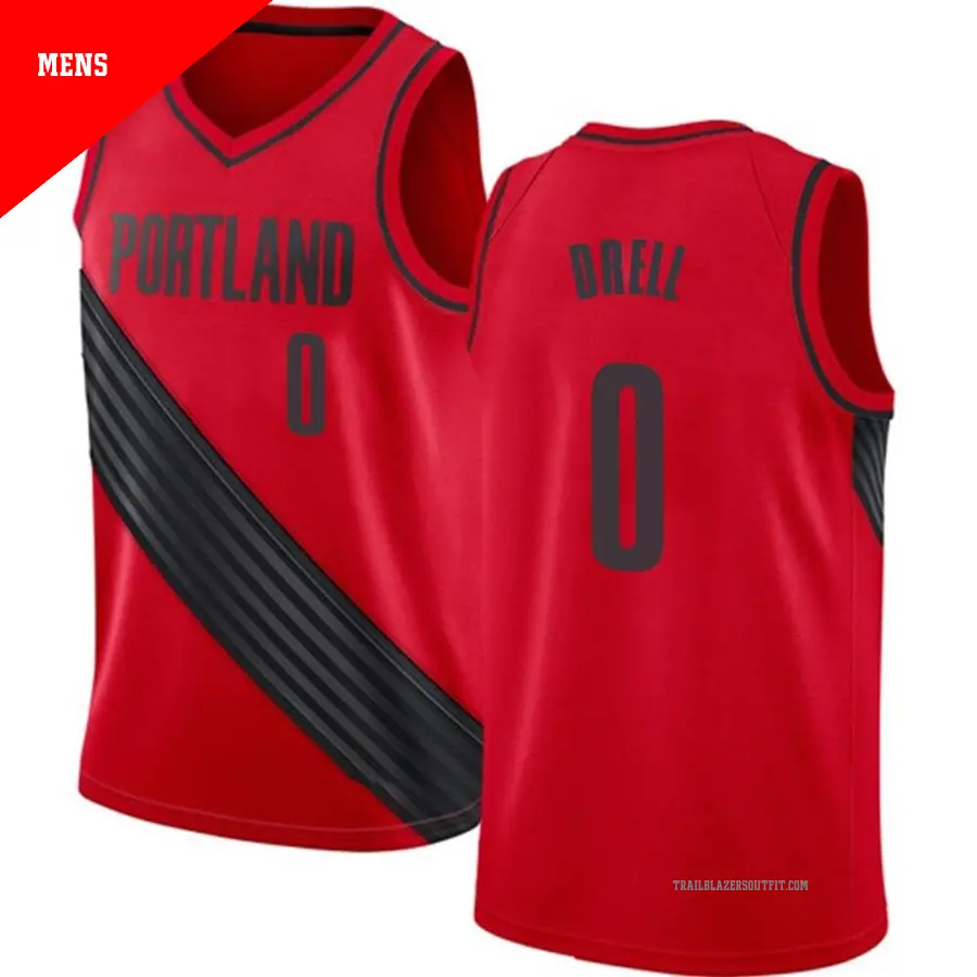 ＃0 Men's Henri Drell Portland Trail Blazers Red Swingman JerseyStatement Edition