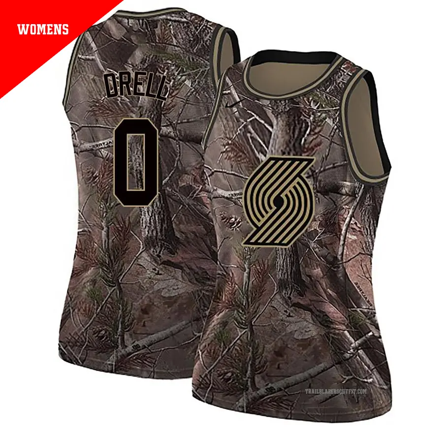 ＃0 Women's Henri Drell Portland Trail Blazers Camo Swingman Realtree Collection Jersey