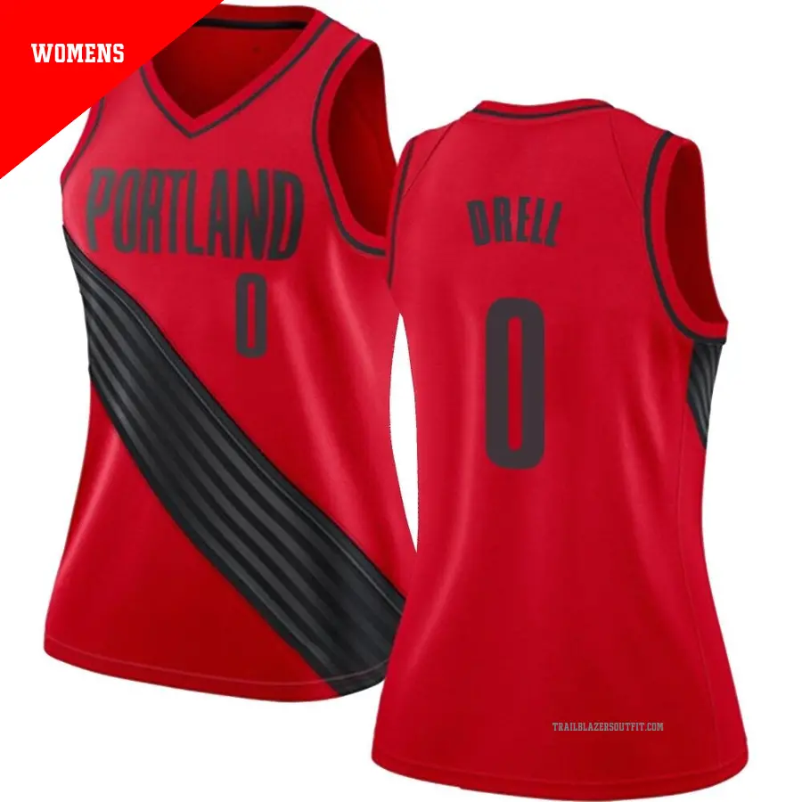 ＃0 Women's Henri Drell Portland Trail Blazers Red Swingman JerseyStatement Edition