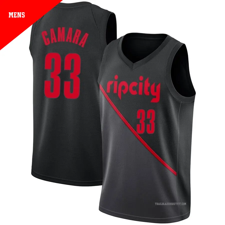 ＃33 Men's Toumani Camara Portland Trail Blazers 2018/19 Swingman Black JerseyCity Edition