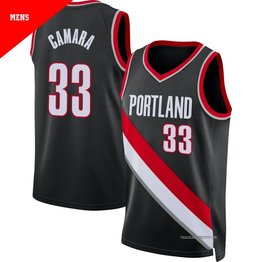 ＃33 Men's Toumani Camara Portland Trail Blazers 2021/22 Swingman Black Diamond Icon Edition Jersey