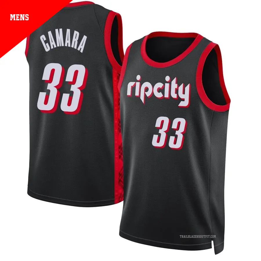 ＃33 Men's Toumani Camara Portland Trail Blazers 2021/22 Swingman Black JerseyCity Edition