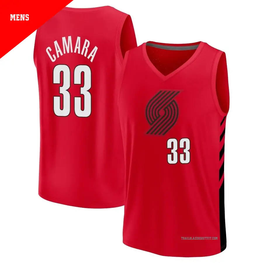 ＃33 Men's Toumani Camara Portland Trail Blazers 2022/23 Fast Break Black Statement Edition Jersey