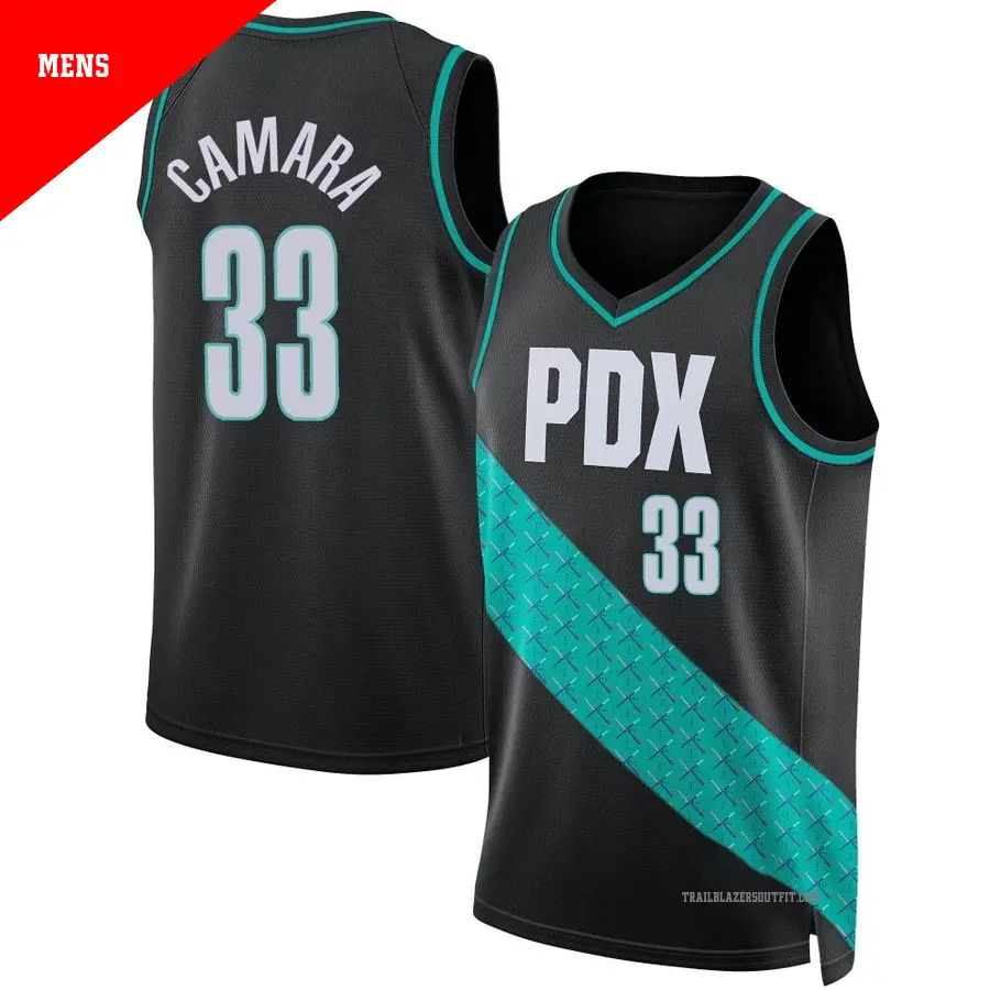 ＃33 Men's Toumani Camara Portland Trail Blazers 2022/23 Swingman Black City Edition Jersey