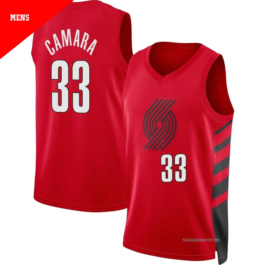 ＃33 Men's Toumani Camara Portland Trail Blazers 2022/23 Swingman Red Statement Edition Jersey