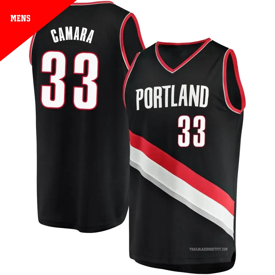 ＃33 Men's Toumani Camara Portland Trail Blazers Black Fast Break JerseyIcon Edition