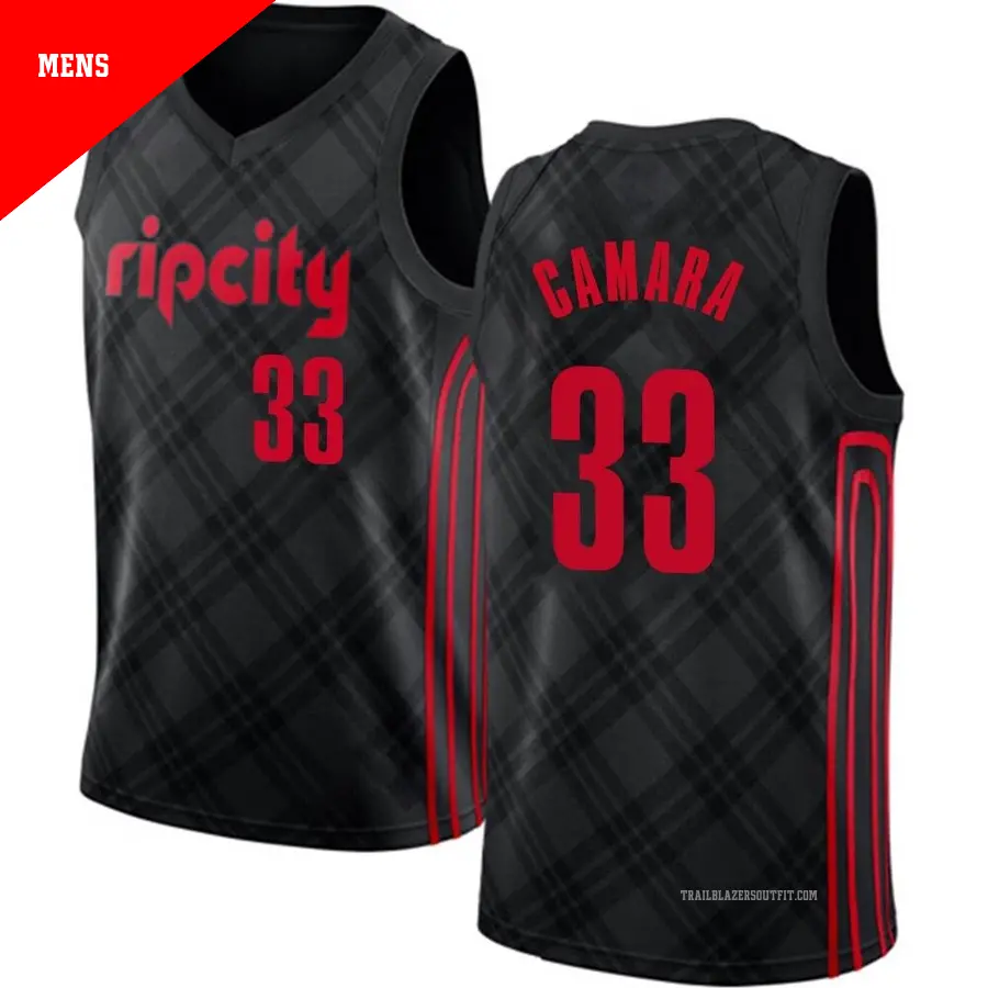 ＃33 Men's Toumani Camara Portland Trail Blazers Black Swingman JerseyCity Edition