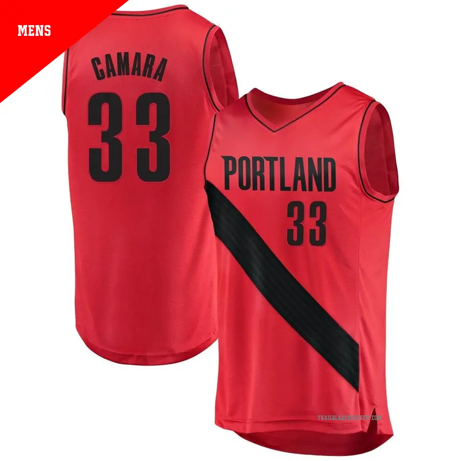 ＃33 Men's Toumani Camara Portland Trail Blazers Red Fast Break JerseyStatement Edition