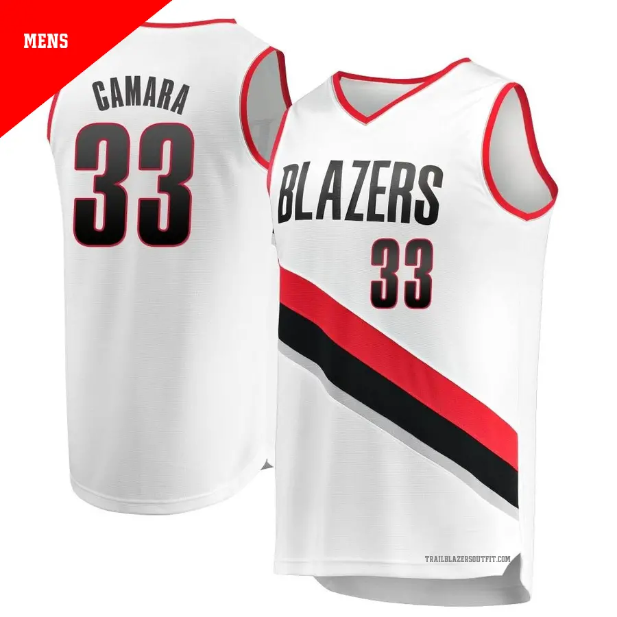 ＃33 Men's Toumani Camara Portland Trail Blazers White Fast Break JerseyAssociation Edition