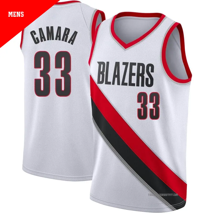 ＃33 Men's Toumani Camara Portland Trail Blazers White Swingman JerseyAssociation Edition