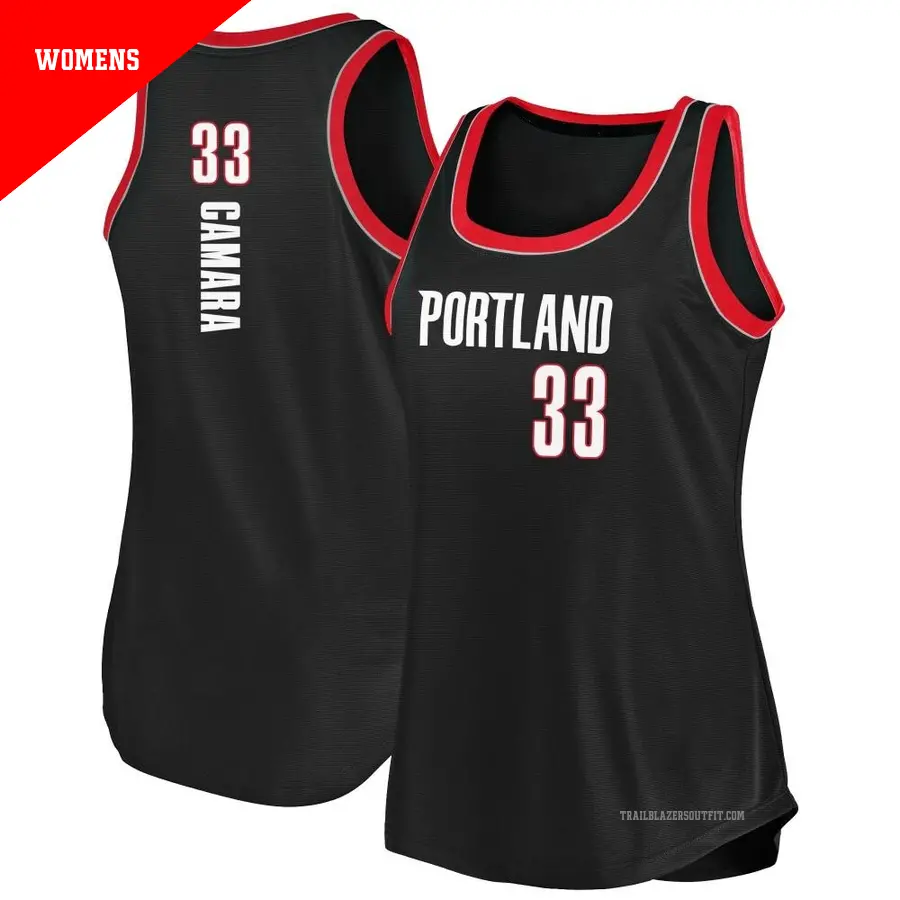 ＃33 Women's Toumani Camara Portland Trail Blazers 2020/21 Fast Break Black Tank JerseyIcon Edition