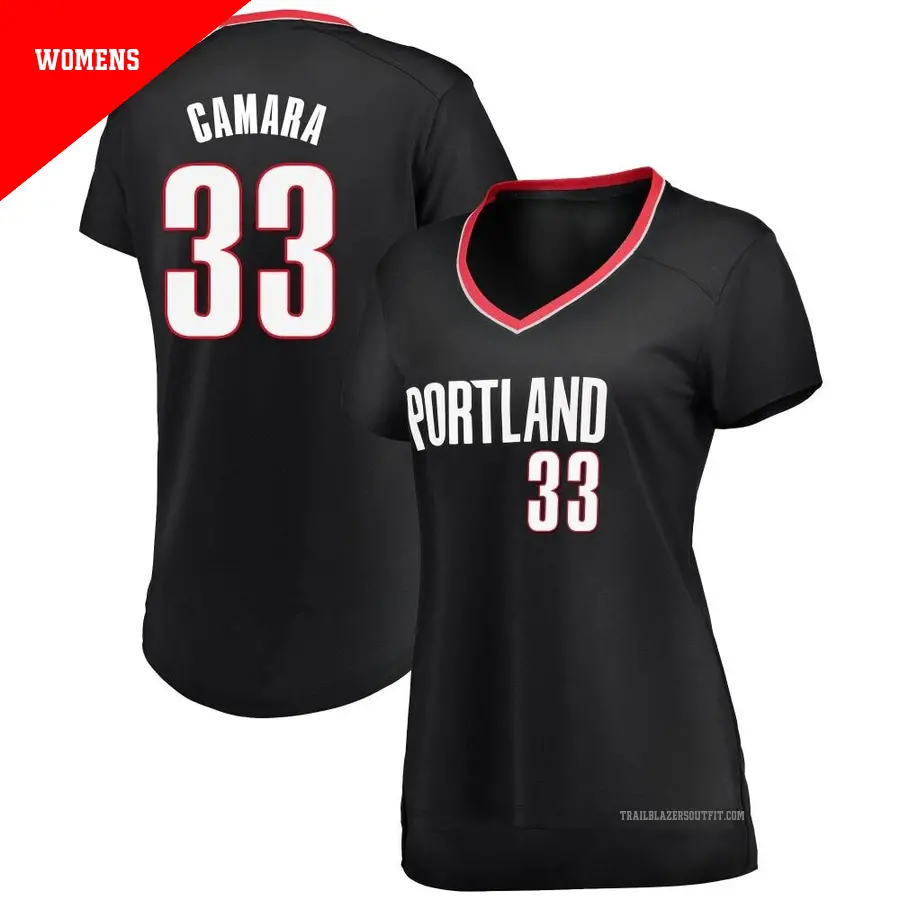 ＃33 Women's Toumani Camara Portland Trail Blazers Black Fast Break JerseyIcon Edition