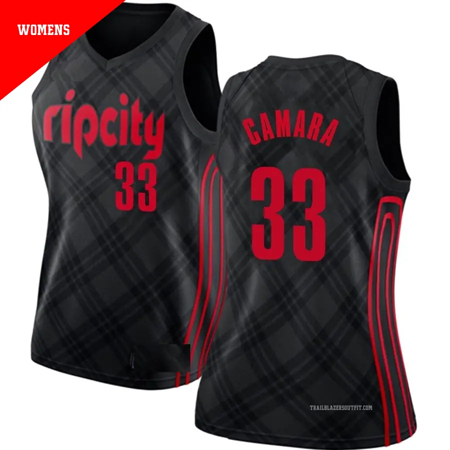 ＃33 Women's Toumani Camara Portland Trail Blazers Black Swingman JerseyCity Edition