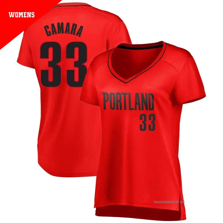 ＃33 Women's Toumani Camara Portland Trail Blazers Red Fast Break JerseyStatement Edition