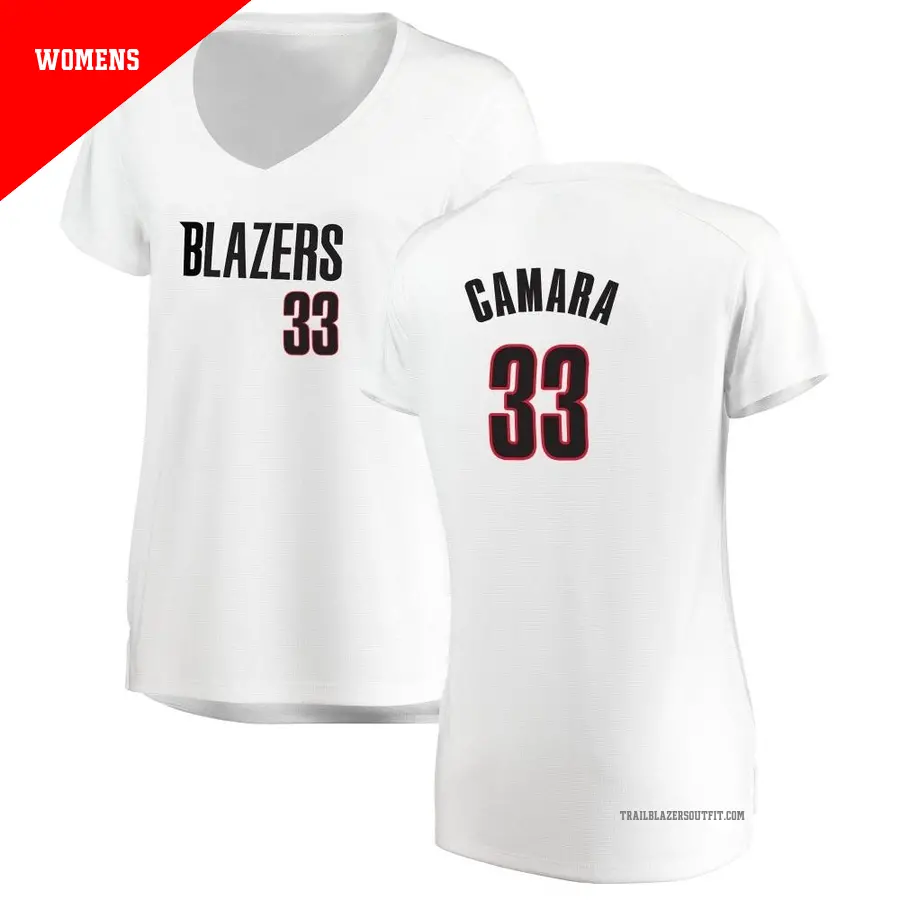 ＃33 Women's Toumani Camara Portland Trail Blazers White Fast Break JerseyAssociation Edition