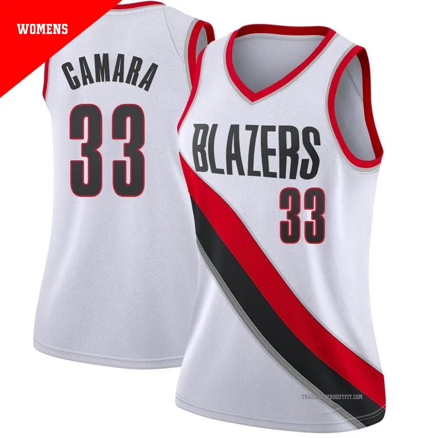 ＃33 Women's Toumani Camara Portland Trail Blazers White Swingman JerseyAssociation Edition