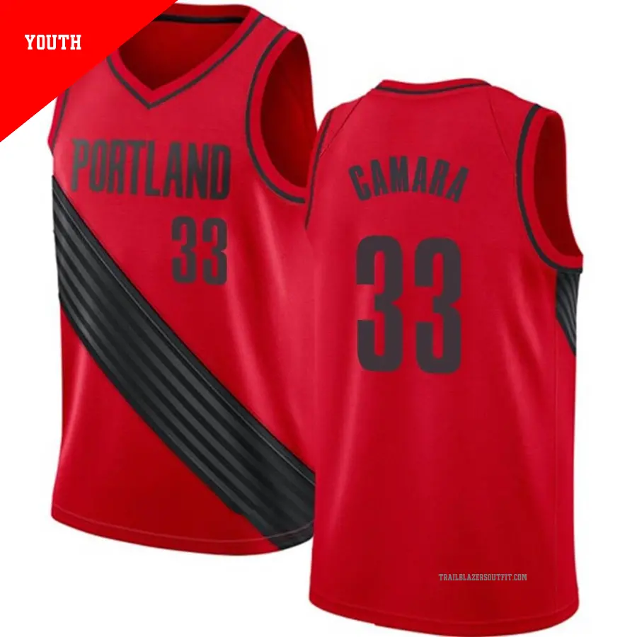 ＃33 Youth Toumani Camara Portland Trail Blazers Red Swingman JerseyStatement Edition